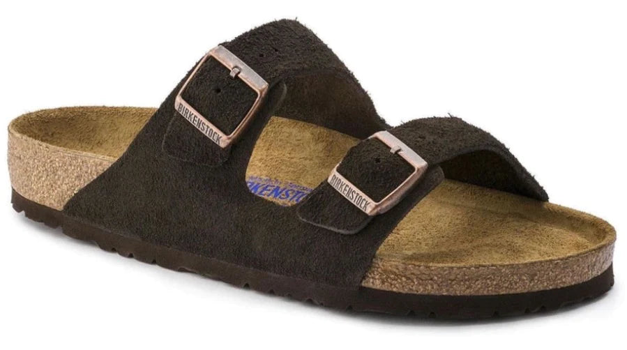 Birkenstock arizona mocha suede top soft footbed
