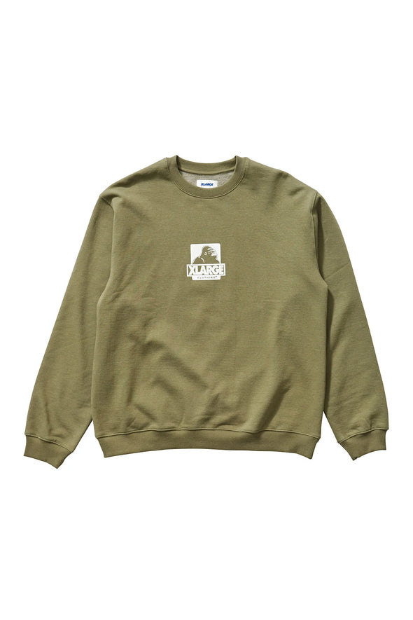 XLARGE 91 Crewneck Fatigue Green/White