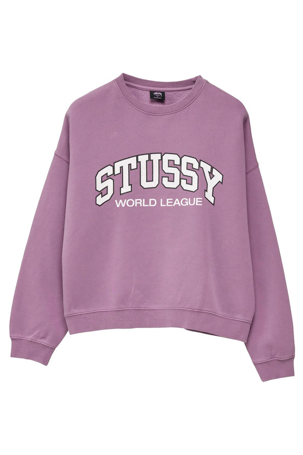 Stussy World League OS Crew Pigment Orchid