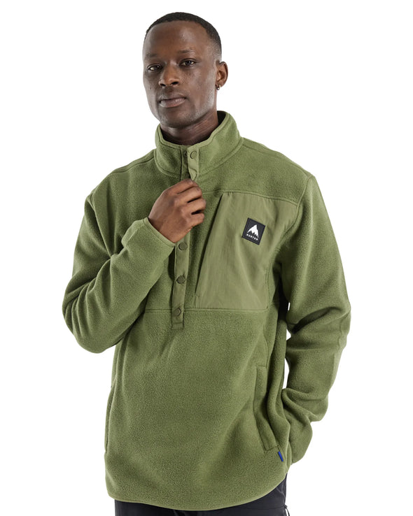 Burton Mens Cinder Fleece Pullover Forest Moss