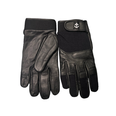Whiteroom Snow Leather Moto Gloves True Black