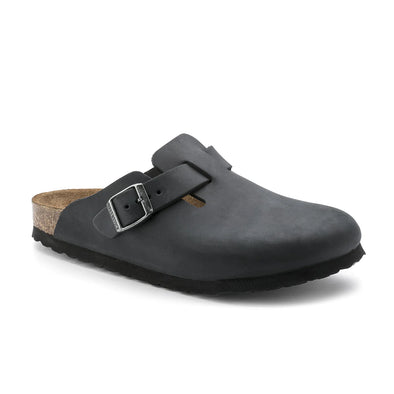 Birkenstock Boston Black Oiled Leather Clog