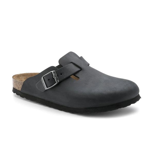 Birkenstock Boston Black Oiled Leather Clog