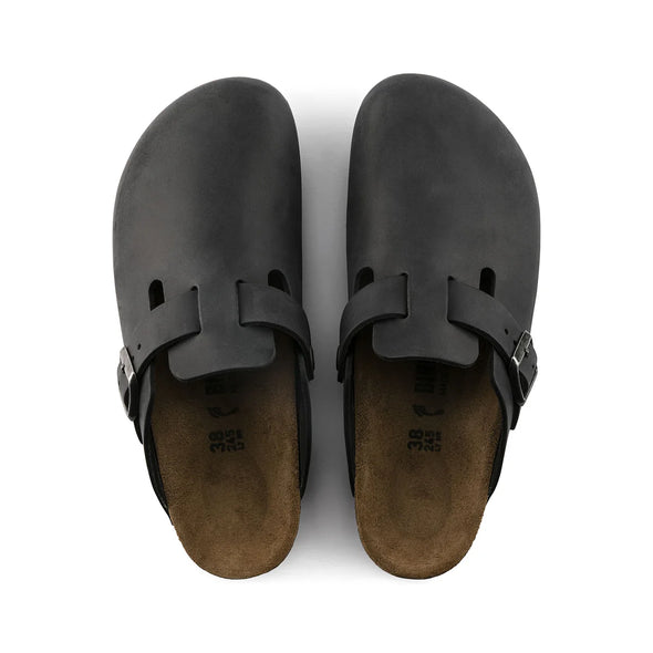 Birkenstock Boston Black Oiled Leather Clog