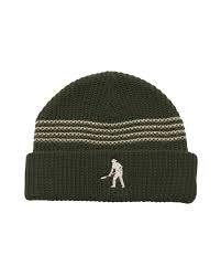 PASS~PORT Digger Striped Knit Beanie Olive/Cream