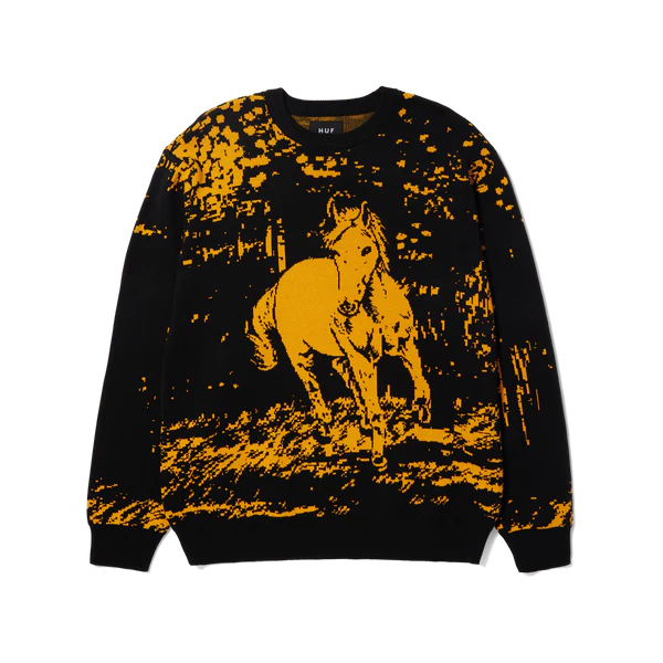 HUF Horse Crewneck Sweater Black – Whiteroom Snow