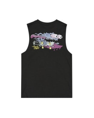 Santa Cruz Boys Meek Scratched Slasher Muscle Tee Onyx