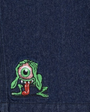 Santa Cruz Boys Eyegore Jean Short Rinsed Indigo