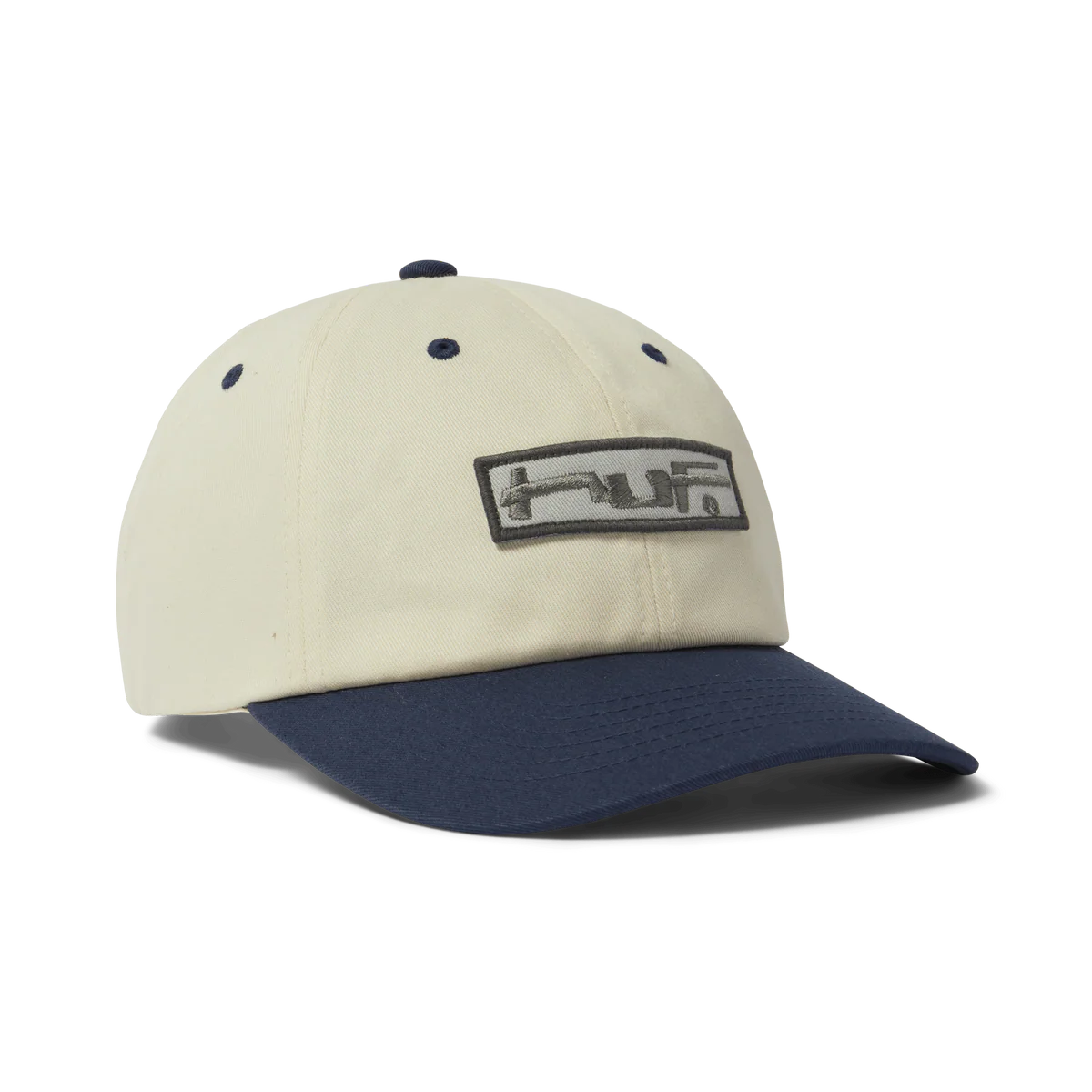 HUF Stretch Logo 6-Panel Curved Visor Hat Bleach