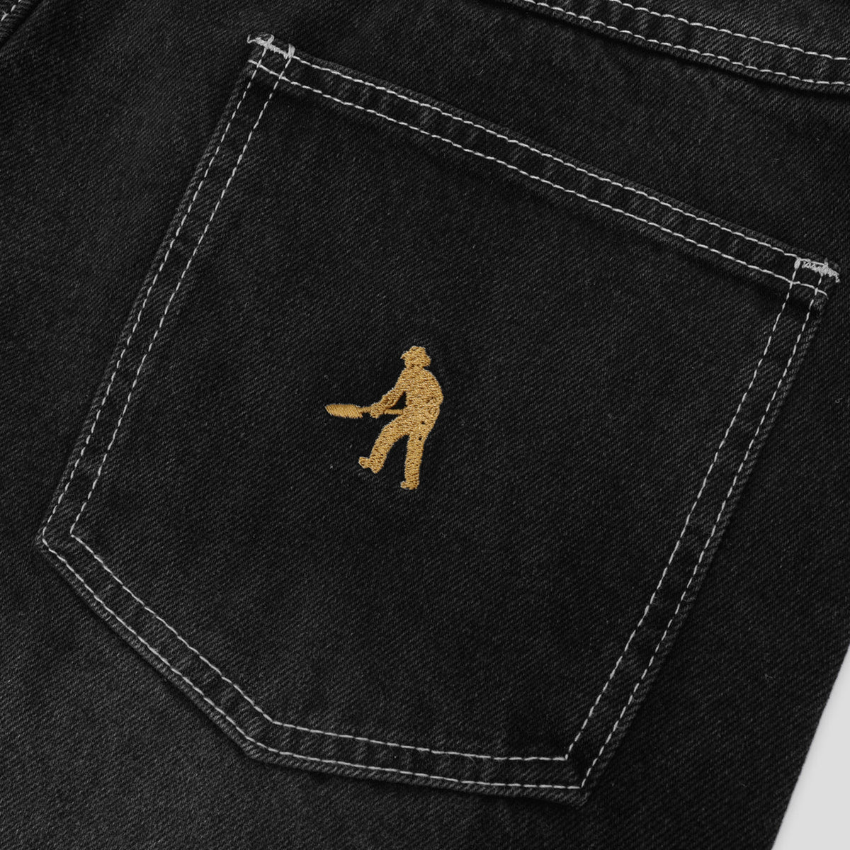 PASS~PORT Workers Club Jean Short Faded Wash Black