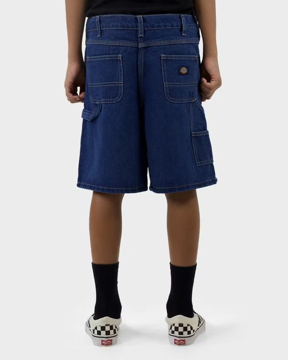 Dickies DX200Y Youth Denim Relaxed Fit Carpenter Shorts Stone Washed Indigo