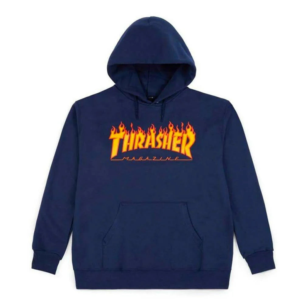 Thrasher Flame Youth Hood Navy