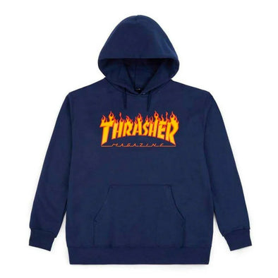 Thrasher Flame Youth Hood Navy