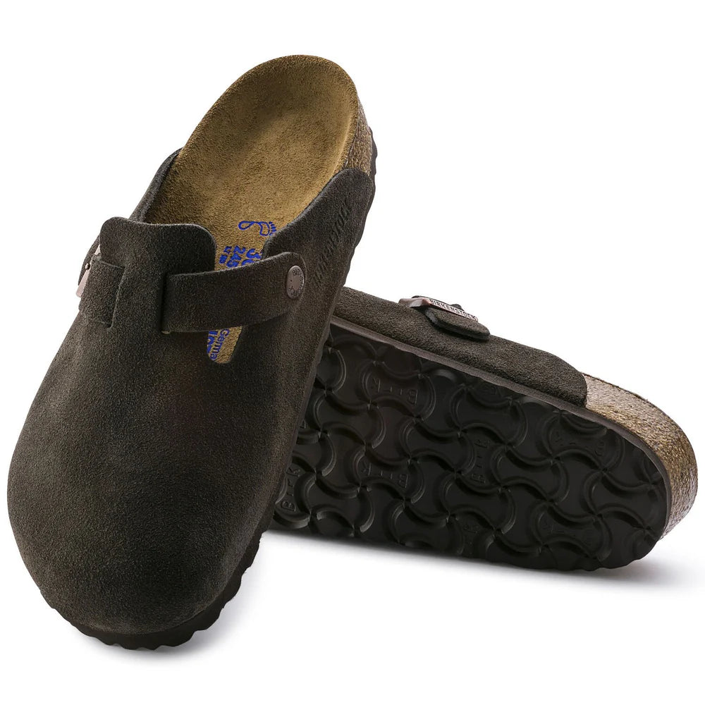 Birkenstock Boston Mocca Suede Leather Clog