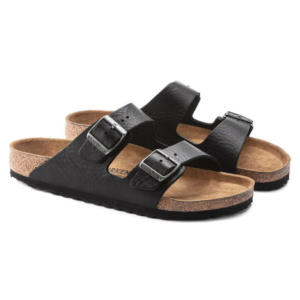 Birkenstock Arizona Vintage Wood Black Natural Leather Sandals