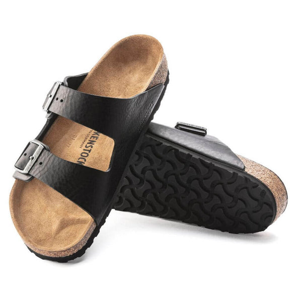Birkenstock Arizona Vintage Wood Black Natural Leather Sandals