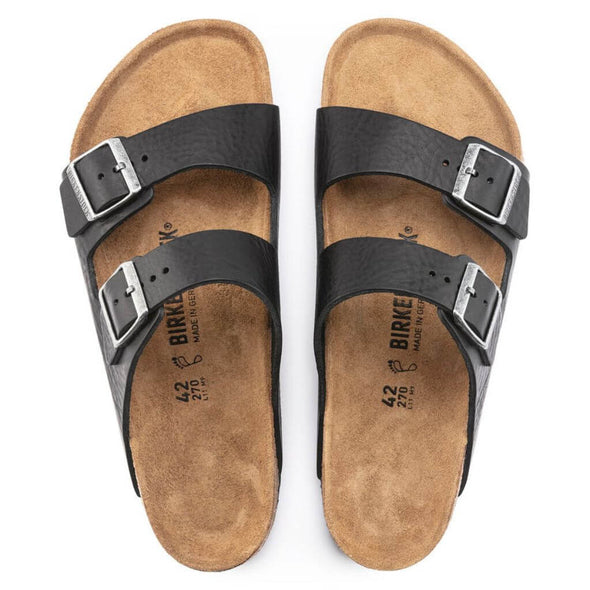 Birkenstock Arizona Vintage Wood Black Natural Leather Sandals