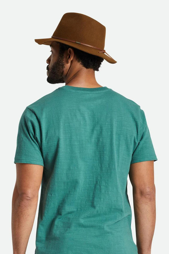 Brixton Wesley Packable Fedora Coffee