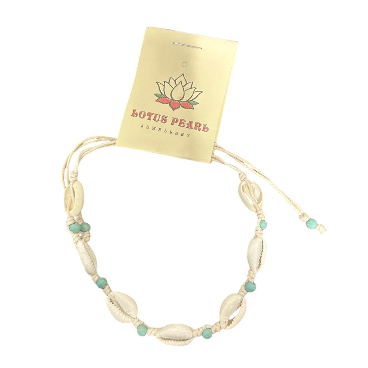 Lotus Pearl Cowrie Chain Bracelet