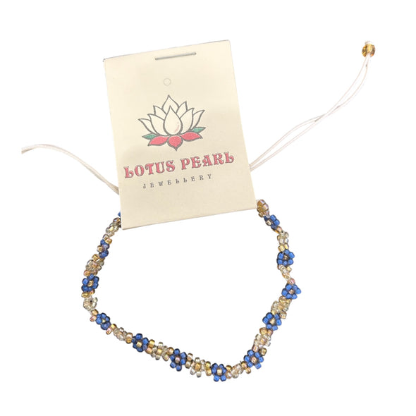 Lotus Pearl Flower Chain Bracelet set