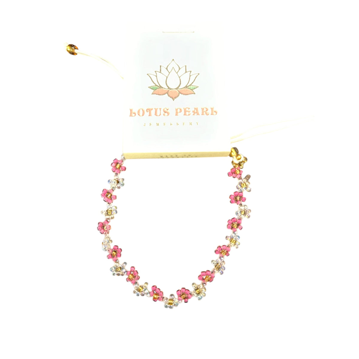 Lotus Pearl Flower Chain Bracelet set