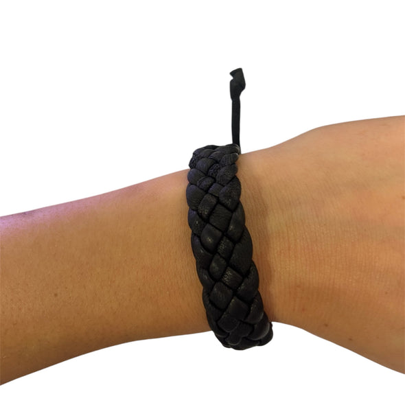 Lotus Pearl Leather Triple Braided Bracelet