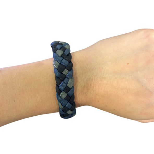 Lotus Pearl Leather Triple Braided Bracelet
