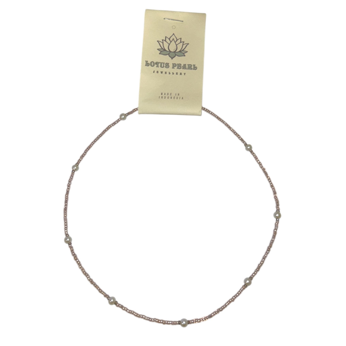Lotus Pearl Rose Bead Necklace