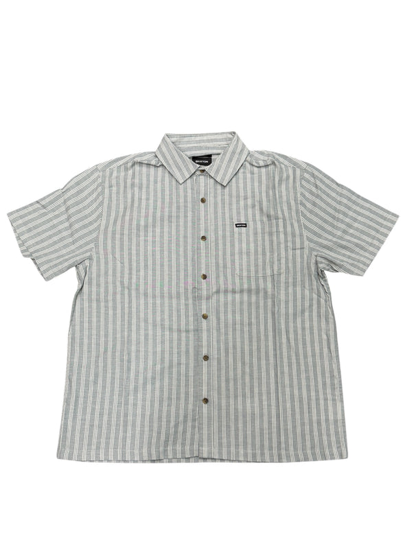 Brixton Oxford Stripe Shirt Basalt Blue/White