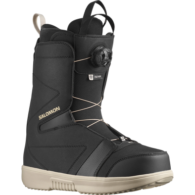 Salomon Mens Faction BOA Snowboard Boots Black/Black/Rainy Day
