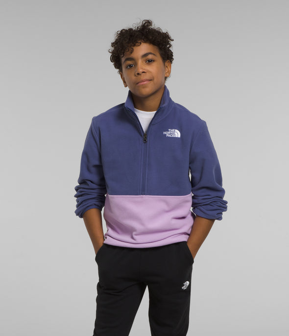 The North Face Teen Glacier Polar Fleece 1/4 Zip Cave Blue