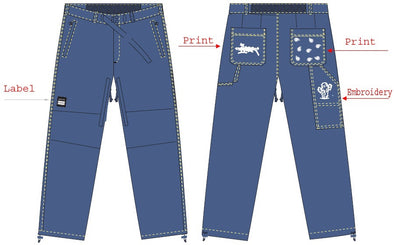 Whiteroom x Amigoz Carpenter Snow Pants Blue