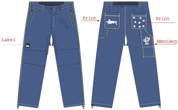 Whiteroom x Amigoz Carpenter Snow Pants Blue