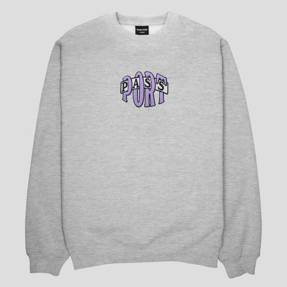 PASS~PORT Bulb Logo Chenille Sweater Ash Grey