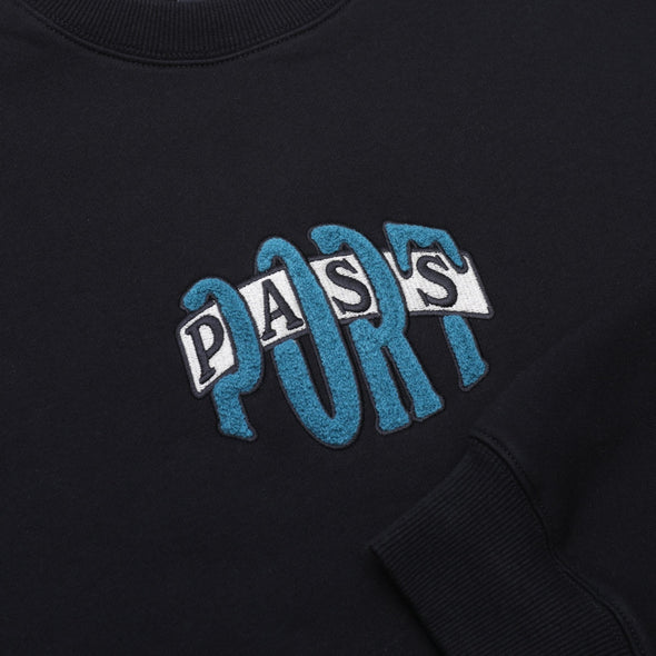 PASS~PORT Bulb Logo Chenille Sweater Black
