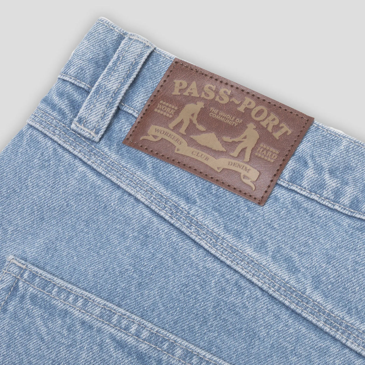 PASS~PORT (R41) Workers Club Denim Jean Washed Light Indigo