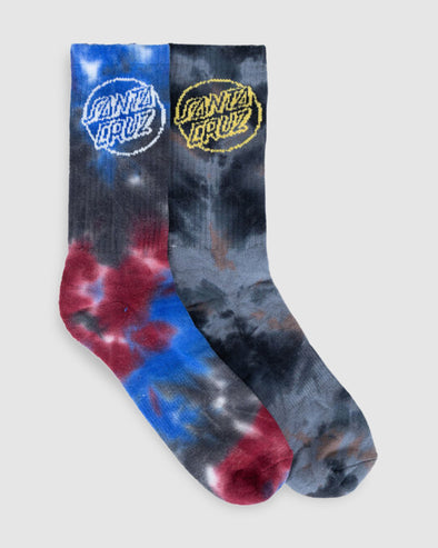 Santa Cruz Opus Dot Sock Multi Tie Dye , Mens 7-11 SockS