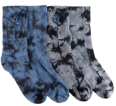 Santa Cruz Youth Screaming Hands Tie Dye 2 Pack Crew Socks