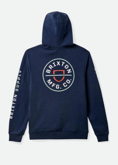 Brixton Crest Hood Washed Navy / White Mineral Grey