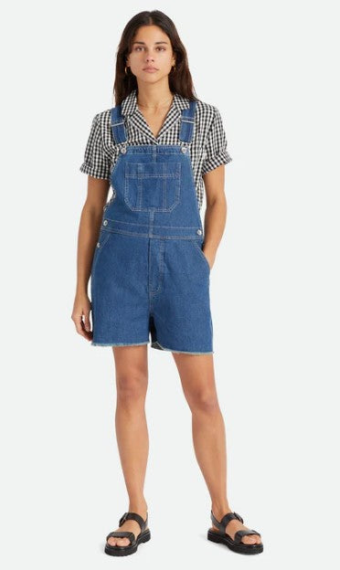 Brixton Christina Short Overall Indigo Rinse