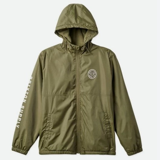 Brixton Claxton Crest Lined Hood Jacket Military Olive