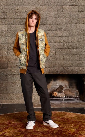 Brixton Abraham Builders Reversible Vest Leaf Camo/Golden Brown
