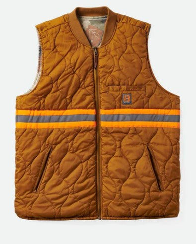 Brixton Abraham Builders Reversible Vest Leaf Camo/Golden Brown