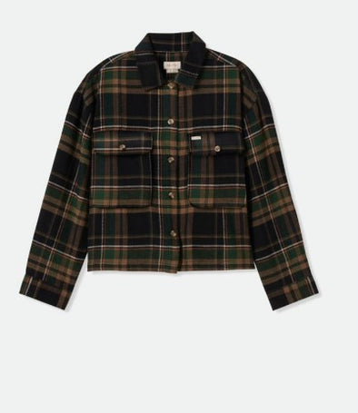 Brixton Bowery Flannel Black/Pine Needle