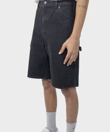 Dickies Carpenter Denim Relaxed Fit Shorts Rinsed Black