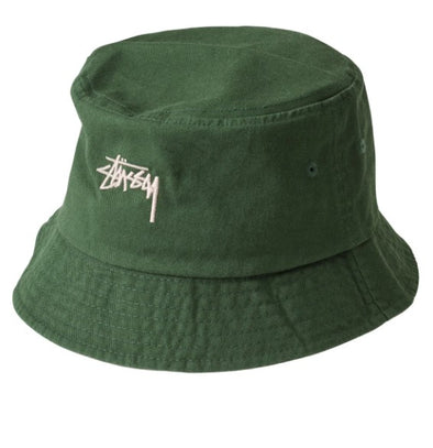 Stussy Stock Bucket Hat Winter White/Forest