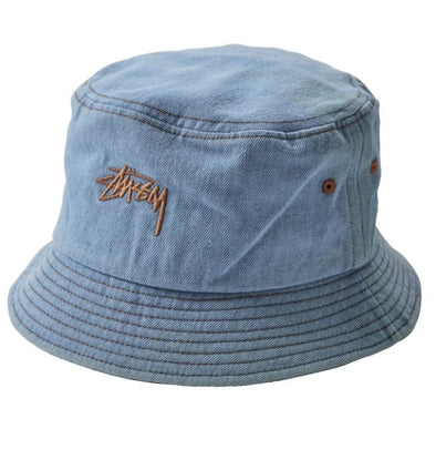 Stussy Stock Bucket Hat Light Washed Denim/Almond