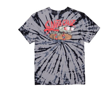 Santa Cruz Youth Bone Slasher Tee Tie Dye Black