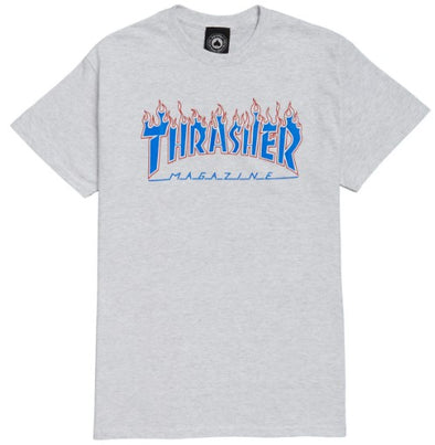 Thrasher Patriot Flame Tee Ash Grey