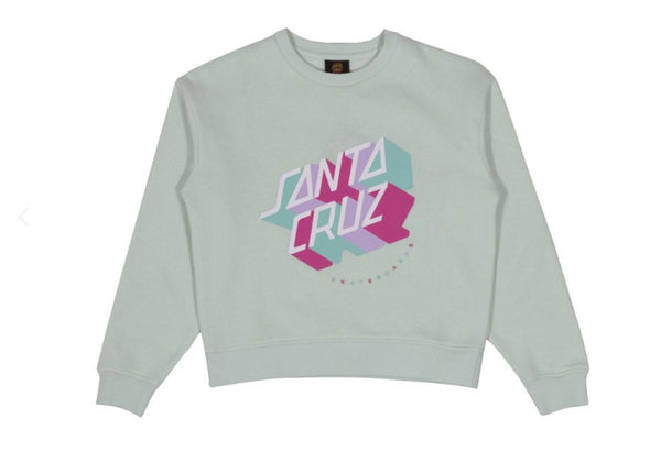 Santa Cruz Youth Stack Strip Block Crew Neck Mist